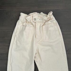 High rise paper jeans